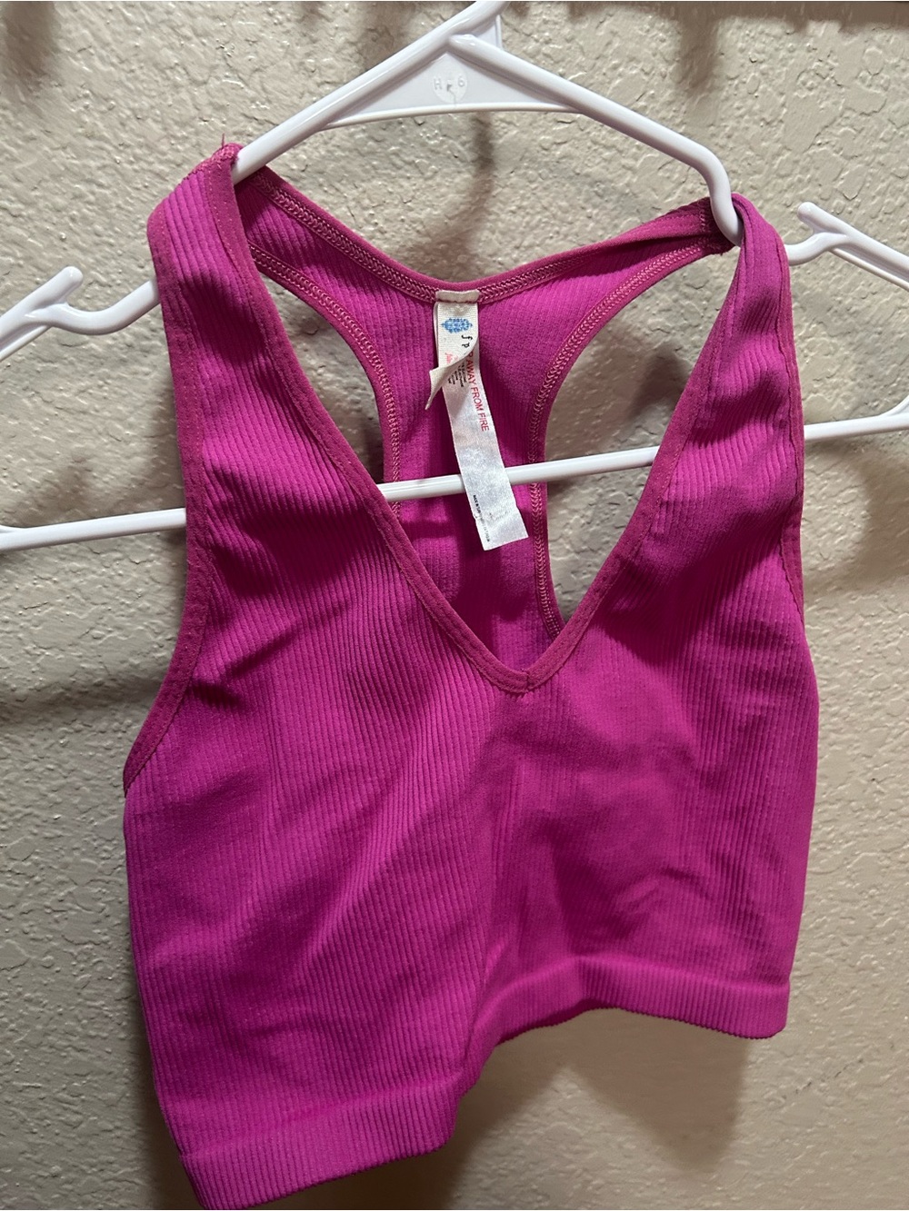 FP Movement by Free People Ribbed Racerback Bralette - Bright Fuchsia